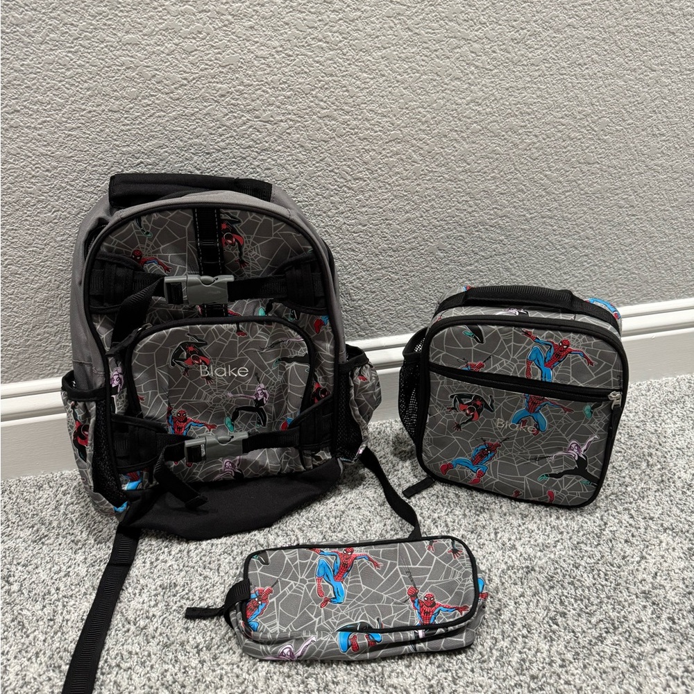 Pottery Barn Kids Mackenzie Spider-man backpack set